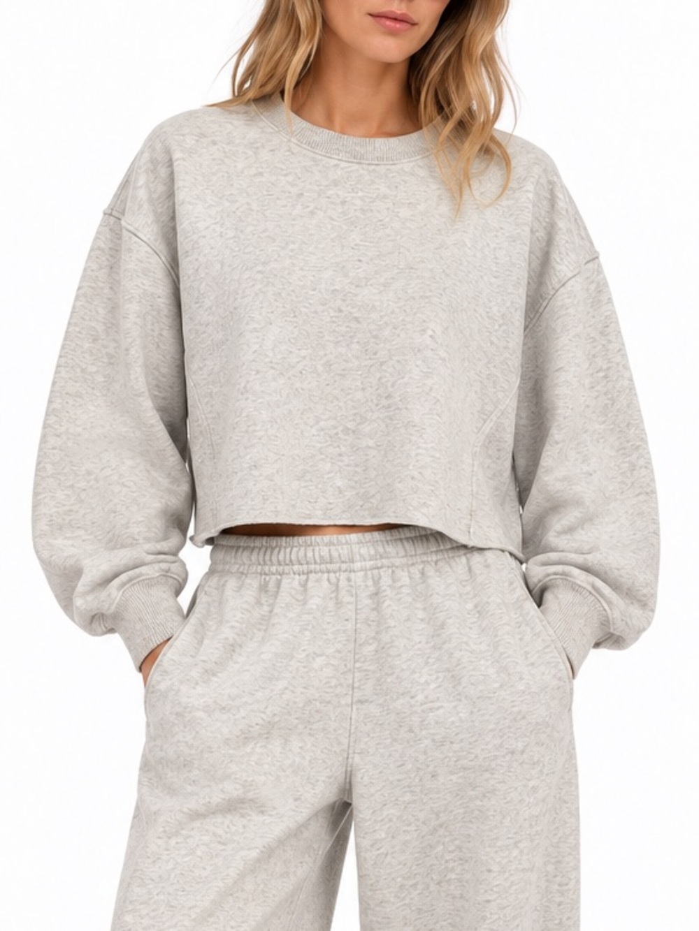 TNA Cropped Crewneck Sweatshirt – Heather Grey – Women’s Size 1 (XS/S)